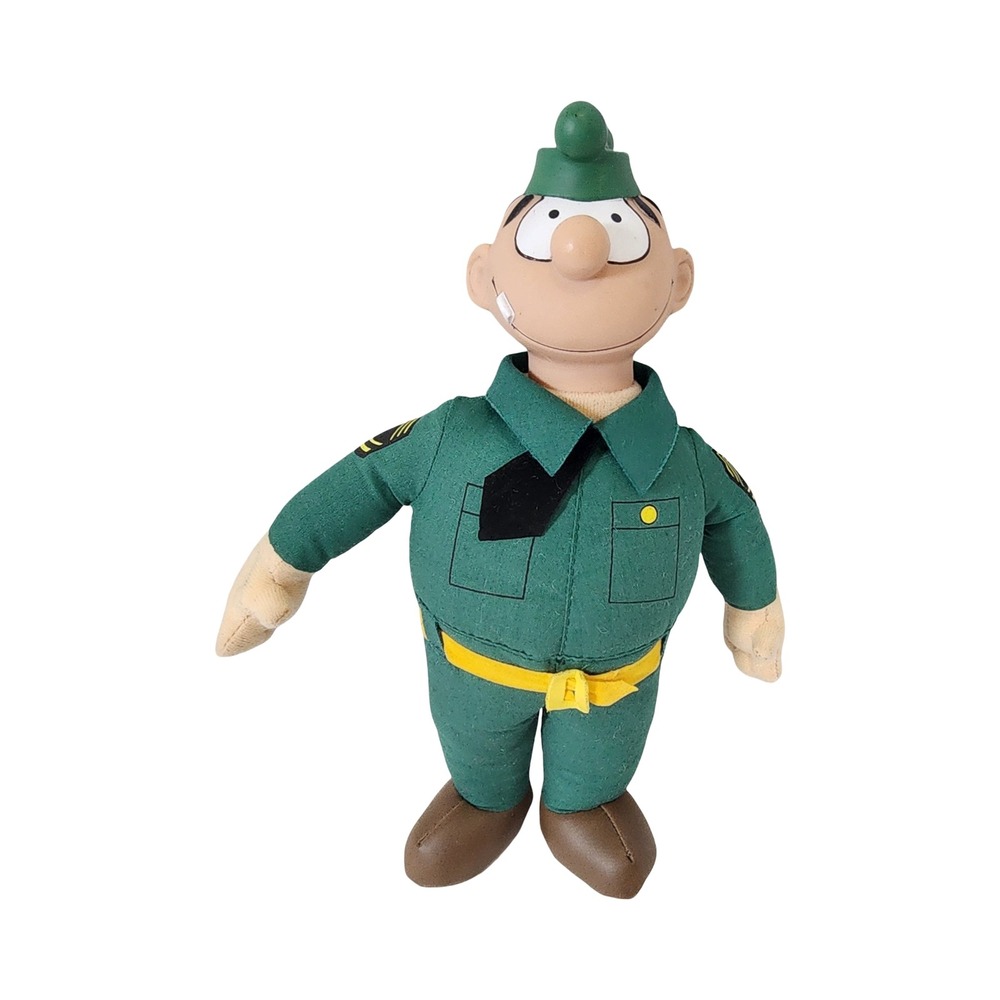 Vintage Beetle Bailey Plush Doll Vinyl Head Army Uniform Comic Strip 10 inch